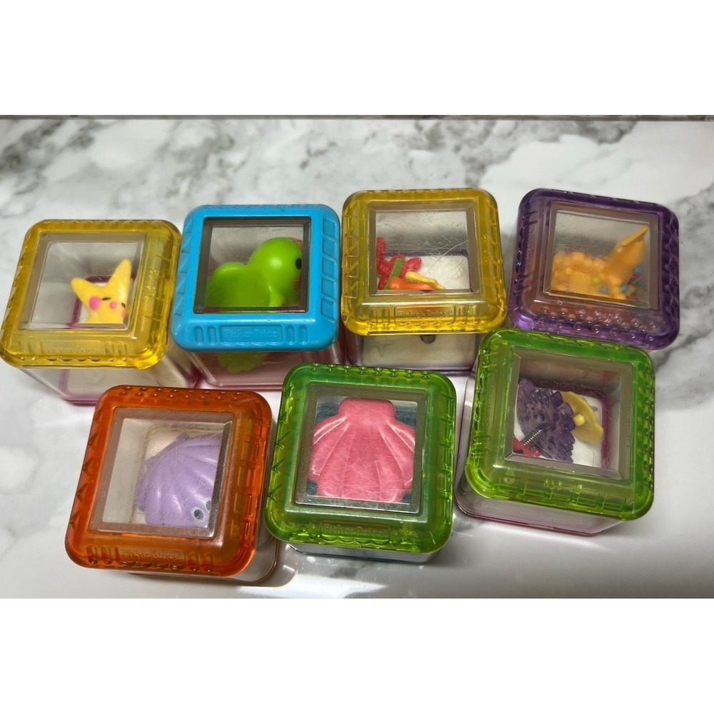 Lot of 10 Fisher Price Peek A Boo Blocks Sensory Puzzle Interactive Stacking Toy - Picture 2 of 3